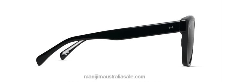 S-Turns Polarized Rectangular Sunglasses Maui Jim TVVRT59 Black with Crystal Interior/Neutral Grey