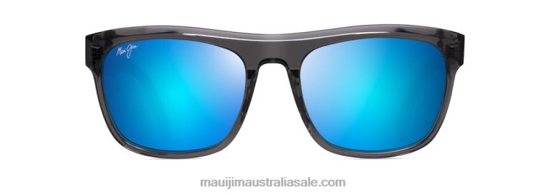 S-Turns Polarized Rectangular Sunglasses Maui Jim TVVRT60 Dark Translucent Grey/Blue Hawaii