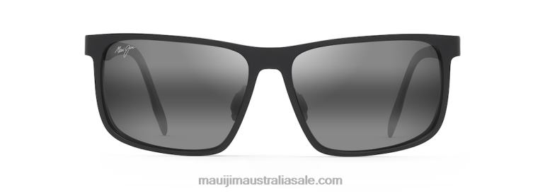 Wana Polarized Rectangular Sunglasses Maui Jim TVVRT215 Matte Black/Neutral Grey
