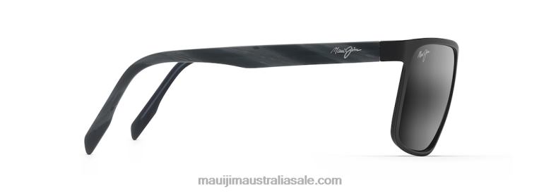 Wana Polarized Rectangular Sunglasses Maui Jim TVVRT215 Matte Black/Neutral Grey