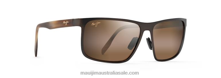 Wana Polarized Rectangular Sunglasses Maui Jim TVVRT217 Brushed Chocolate/HCL Bronze