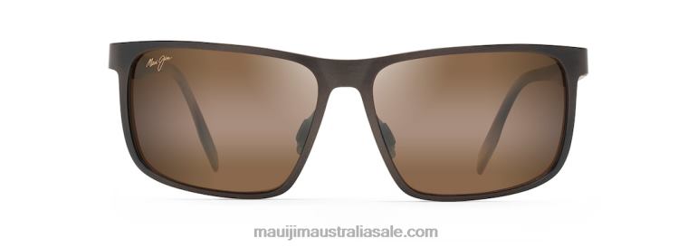 Wana Polarized Rectangular Sunglasses Maui Jim TVVRT217 Brushed Chocolate/HCL Bronze