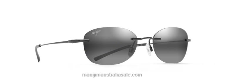 Aki Aki Polarized Rimless Sunglasses Maui Jim TVVRT180 Gloss Black/Neutral Grey