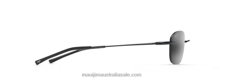 Aki Aki Polarized Rimless Sunglasses Maui Jim TVVRT180 Gloss Black/Neutral Grey