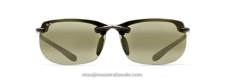 Banyans Asian Fit Polarized Rimless Sunglasses Maui Jim TVVRT445 Gloss Black/HT