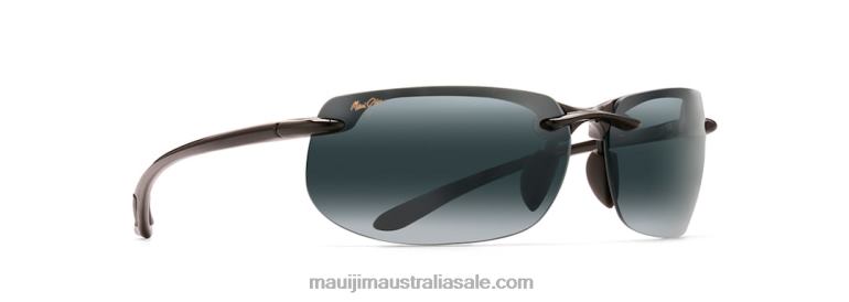 Banyans Polarized Rimless Sunglasses Maui Jim TVVRT284 Gloss Black/Neutral Grey