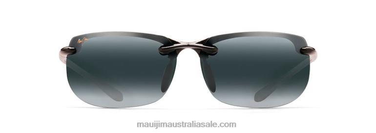 Banyans Polarized Rimless Sunglasses Maui Jim TVVRT284 Gloss Black/Neutral Grey