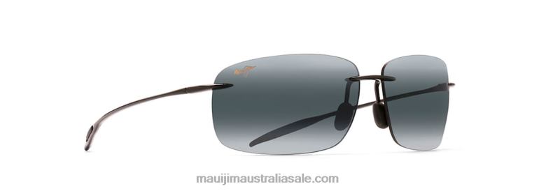 Breakwall Polarized Rimless Sunglasses Maui Jim TVVRT286 Gloss Black/Neutral Grey