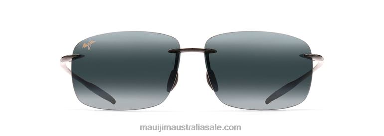 Breakwall Polarized Rimless Sunglasses Maui Jim TVVRT286 Gloss Black/Neutral Grey