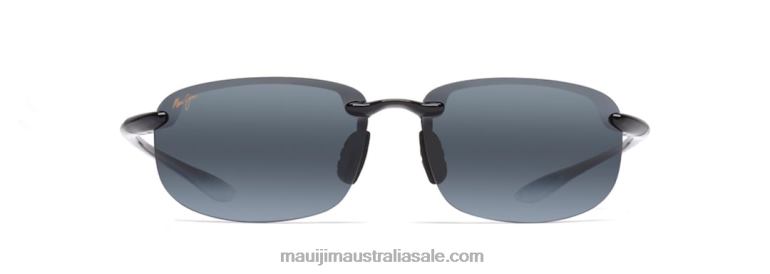 Ho\'Okipa Polarized Rimless Sunglasses Maui Jim TVVRT390 Gloss Black/Neutral Grey