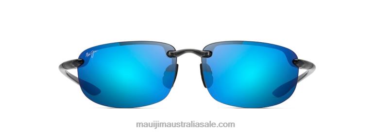 Ho\'Okipa Polarized Rimless Sunglasses Maui Jim TVVRT391 Smoke Grey/Blue Hawaii