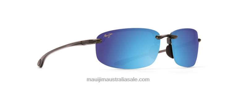 Ho'Okipa Reader Polarized Rimless Sunglasses Maui Jim TVVRT336 Translucent Smoke Grey/Blue Hawaii