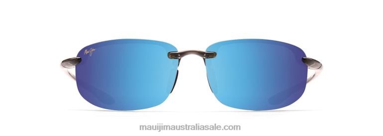 Ho\'Okipa Reader Polarized Rimless Sunglasses Maui Jim TVVRT336 Translucent Smoke Grey/Blue Hawaii