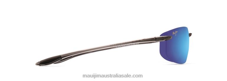 Ho\'Okipa Reader Polarized Rimless Sunglasses Maui Jim TVVRT336 Translucent Smoke Grey/Blue Hawaii