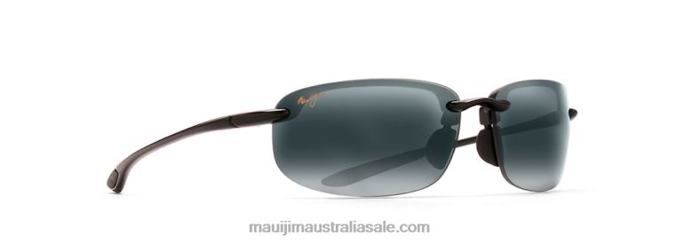 Ho'Okipa Reader Polarized Rimless Sunglasses Maui Jim TVVRT337 Gloss Black/Neutral Grey