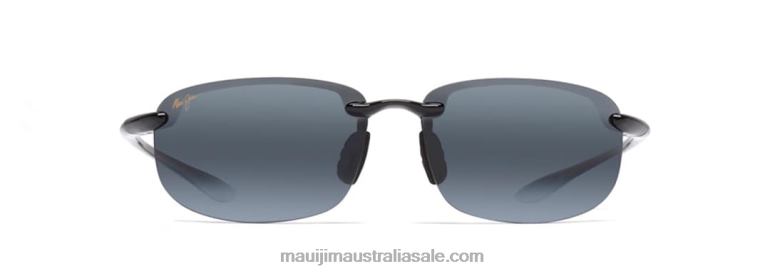 Ho\'Okipa Universal Fit Polarized Rimless Sunglasses Maui Jim TVVRT182 Gloss Black/Neutral Grey