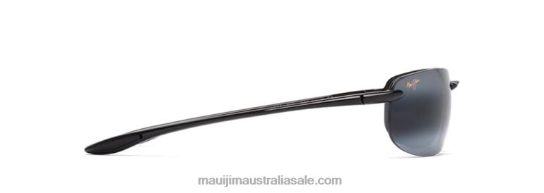 Ho\'Okipa Universal Fit Polarized Rimless Sunglasses Maui Jim TVVRT182 Gloss Black/Neutral Grey
