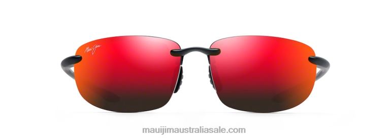 Ho\'Okipa Universal Fit Polarized Rimless Sunglasses Maui Jim TVVRT183 Matte Black/HAWAII LAVA