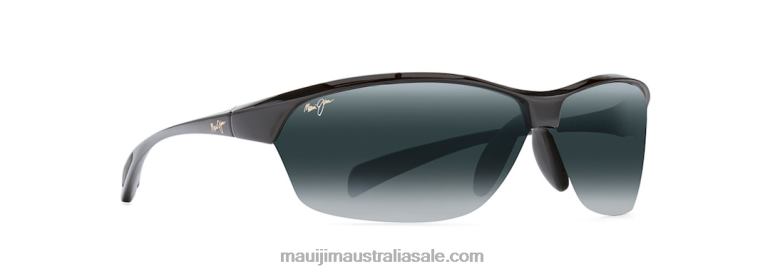 Hot Sands Polarized Rimless Sunglasses Maui Jim TVVRT449 Gloss Black/Neutral Grey