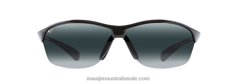 Hot Sands Polarized Rimless Sunglasses Maui Jim TVVRT449 Gloss Black/Neutral Grey