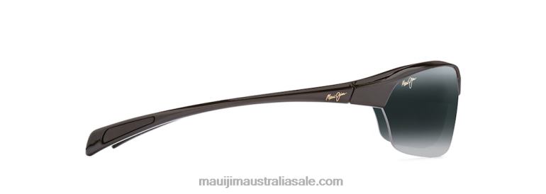Hot Sands Polarized Rimless Sunglasses Maui Jim TVVRT449 Gloss Black/Neutral Grey