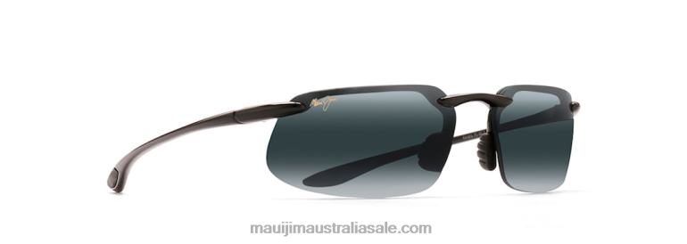 Kanaha Asian Fit Polarized Rimless Sunglasses Maui Jim TVVRT442 Gloss Black/Neutral Grey