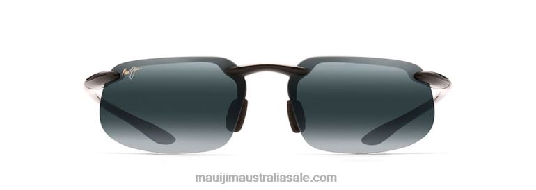Kanaha Asian Fit Polarized Rimless Sunglasses Maui Jim TVVRT442 Gloss Black/Neutral Grey