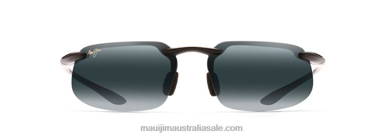 Kanaha Polarized Rimless Sunglasses Maui Jim TVVRT386 Gloss Black/Neutral Grey