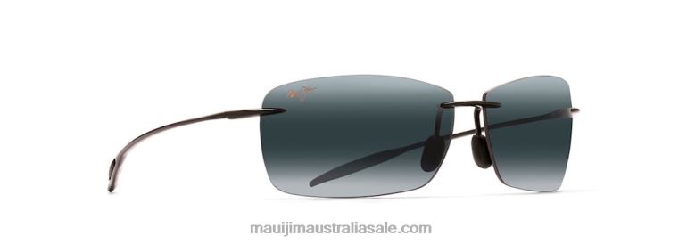 Lighthouse Polarized Rimless Sunglasses Maui Jim TVVRT314 Gloss Black/Neutral Grey