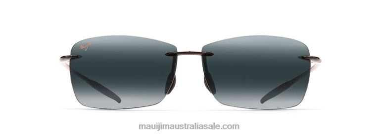 Lighthouse Polarized Rimless Sunglasses Maui Jim TVVRT314 Gloss Black/Neutral Grey