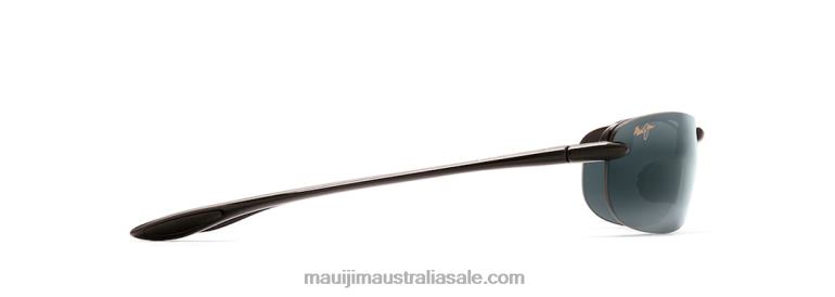 Makaha Polarized Rimless Sunglasses Maui Jim TVVRT395 Gloss Black/Neutral Grey