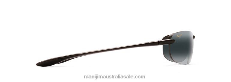 Makaha Reader Asian Fit Polarized Rimless Sunglasses Maui Jim TVVRT438 Gloss Black/Neutral Grey