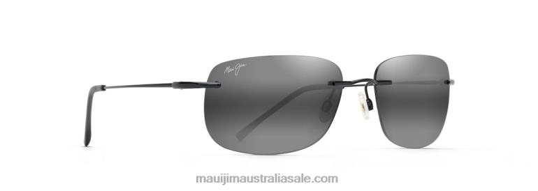 Ohai Polarized Rimless Sunglasses Maui Jim TVVRT178 Gloss Black/Neutral Grey