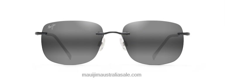Ohai Polarized Rimless Sunglasses Maui Jim TVVRT178 Gloss Black/Neutral Grey