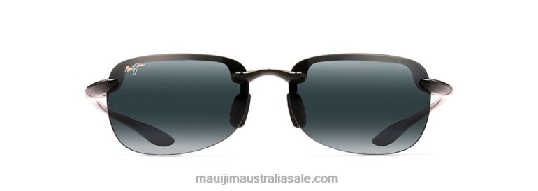 Sandy Beach Asian Fit Polarized Rimless Sunglasses Maui Jim TVVRT446 Gloss Black/Neutral Grey