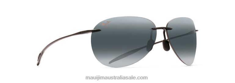 Sugar Beach Polarized Rimless Sunglasses Maui Jim TVVRT430 Gloss Black/Neutral Grey
