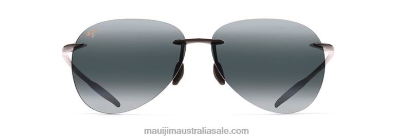 Sugar Beach Polarized Rimless Sunglasses Maui Jim TVVRT430 Gloss Black/Neutral Grey