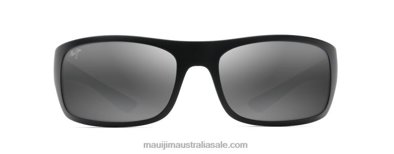 Big Wave Polarized Wrap Sunglasses Maui Jim TVVRT381 Matte Black/Neutral Grey