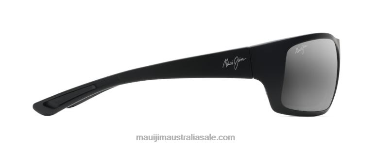 Big Wave Polarized Wrap Sunglasses Maui Jim TVVRT381 Matte Black/Neutral Grey