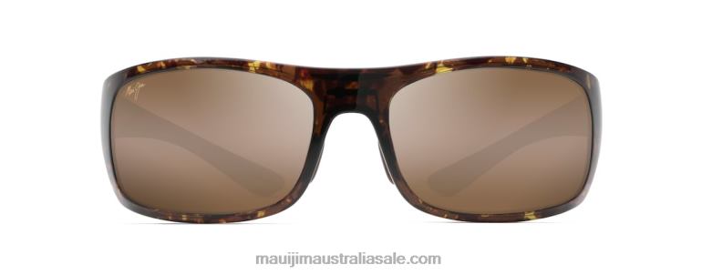 Big Wave Polarized Wrap Sunglasses Maui Jim TVVRT382 Olive Tortoise/HCL Bronze