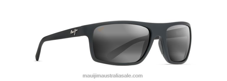 Byron Bay Polarized Wrap Sunglasses Maui Jim TVVRT415 Matte Black Rubber/Neutral Grey
