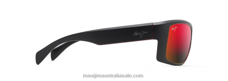 Equator Polarized Wrap Sunglasses Maui Jim TVVRT115 Black with Red Interior/HAWAII LAVA