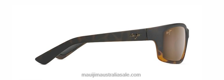 Kanaio Coast Polarized Wrap Sunglasses Maui Jim TVVRT425 Matte Tortoise Ombre/HCL Bronze