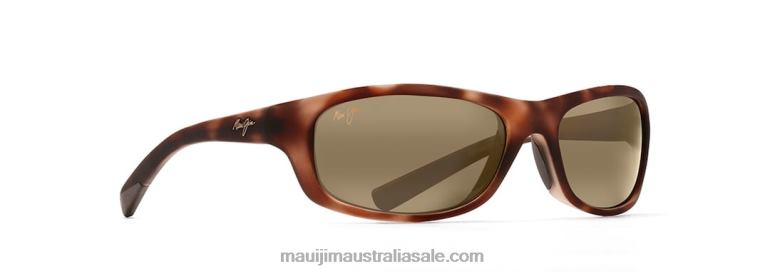 Kipahulu Polarized Wrap Sunglasses Maui Jim TVVRT434 Matte Tortoise Rubber/HCL Bronze