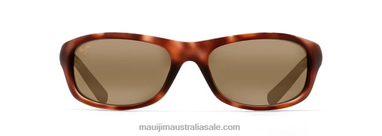 Kipahulu Polarized Wrap Sunglasses Maui Jim TVVRT434 Matte Tortoise Rubber/HCL Bronze
