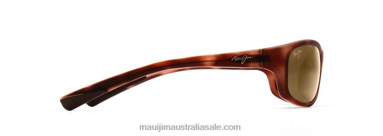 Kipahulu Polarized Wrap Sunglasses Maui Jim TVVRT434 Matte Tortoise Rubber/HCL Bronze