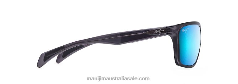 Makoa Polarized Wrap Sunglasses Maui Jim TVVRT339 Dark Translucent Grey/Blue Hawaii