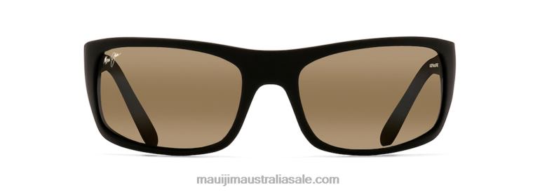 Peahi Polarized Wrap Sunglasses Maui Jim TVVRT275 Black Matte Rubber/HCL Bronze