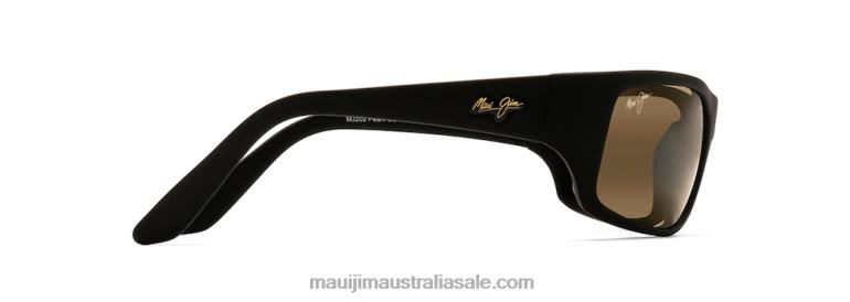 Peahi Polarized Wrap Sunglasses Maui Jim TVVRT275 Black Matte Rubber/HCL Bronze