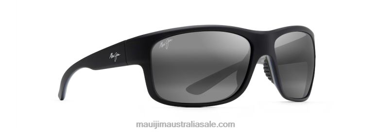 Southern Cross Polarized Wrap Sunglasses Maui Jim TVVRT259 Soft Black with Sea Blue and Grey/Neutral Grey